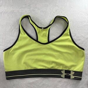 Under Armour Mid-Impact Racerback Sports Bra Neon Lime Yellow Size Small